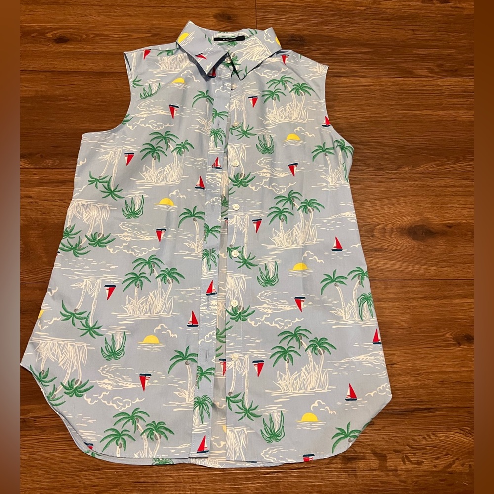 Lands end sleeveless collared shirt supima